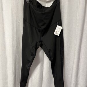 Maacie Maternity Black Leggings Mesh Pockets Size 2XL